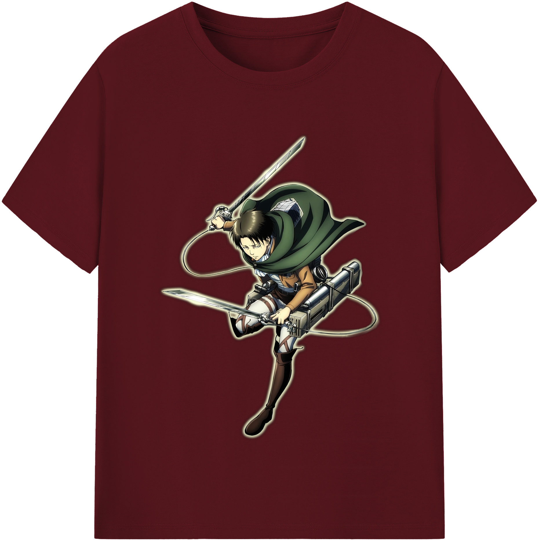 （画像用） 進撃の巨人 リヴァイ·アッカーマン Attack on Titan Levi Ackerman 綿100％半袖Tシャツ（フロントプリント）